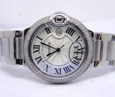 High Quality Copy Ballon Bleu De Cartier Diamond Bezel Watch 36mm